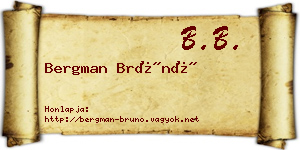 Bergman Brúnó névjegykártya
